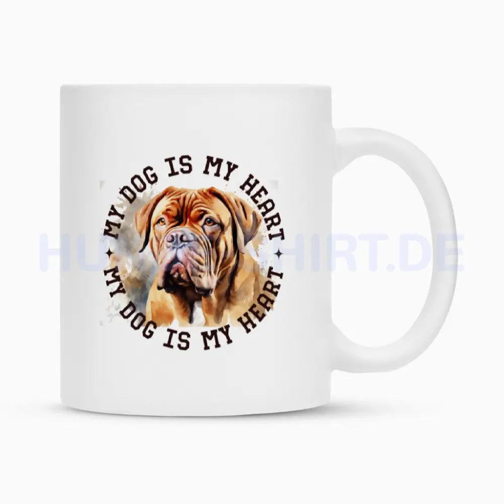 Tasse "Bordeaux Dogge" Weiß – hunde-shirt.de