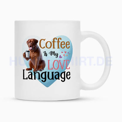 Tasse "Bordeauxdogge - Love Language" Weiß – hunde-shirt.de