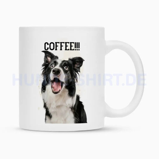 Tasse "Border Collie - Coffee!!!" Weiß – hunde-shirt.de