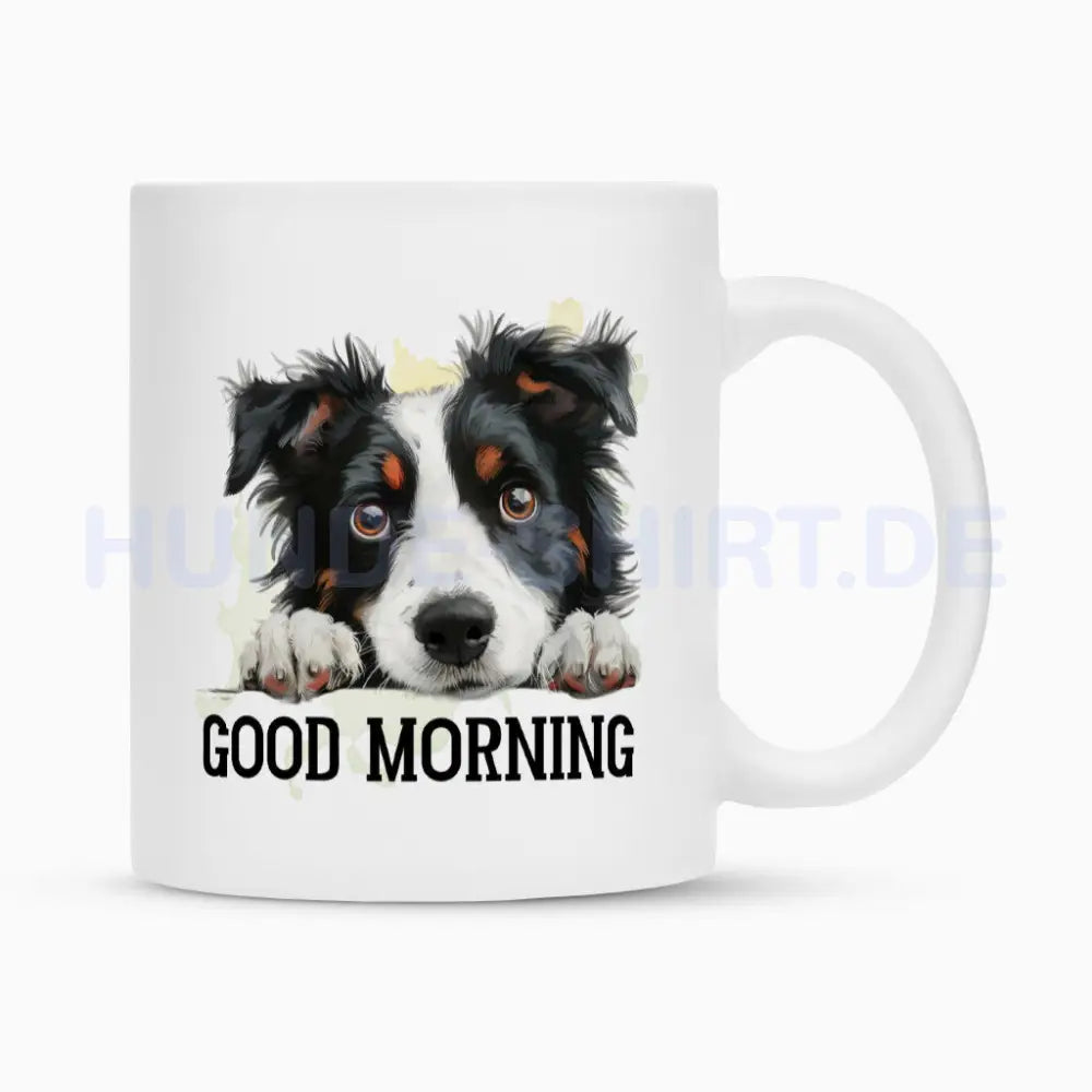 Tasse "Border Collie - GOOD MORNING" Weiß – hunde-shirt.de