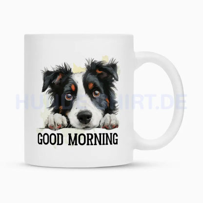 Tasse "Border Collie - GOOD MORNING" Weiß – hunde-shirt.de