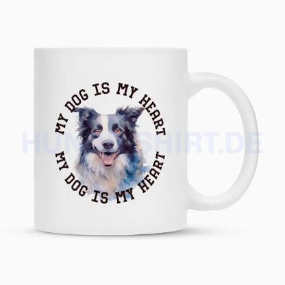 Tasse "Border Collie HEART 2" Weiß – hunde-shirt.de