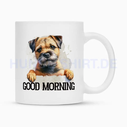 Tasse "Border Terrier - GOOD MORNING" Weiß – hunde-shirt.de