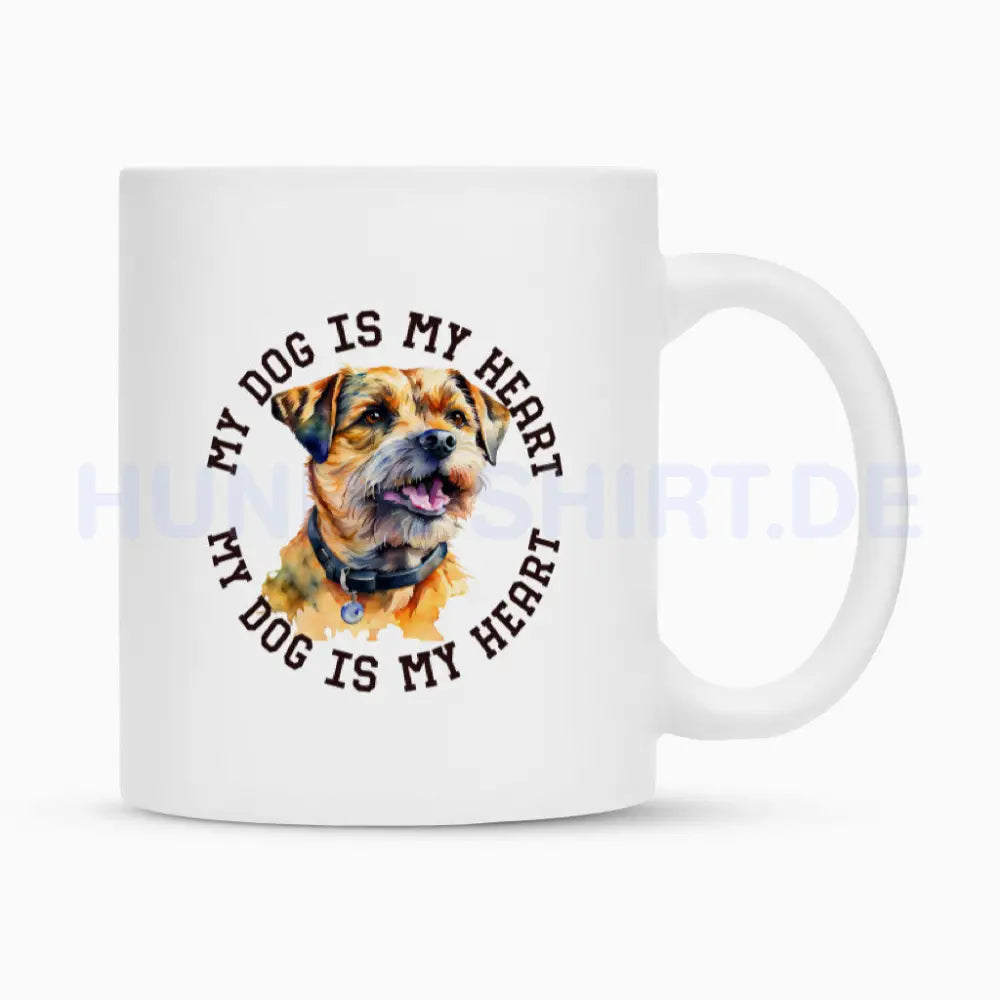 Tasse "Border Terrier HEART" Weiß – hunde-shirt.de