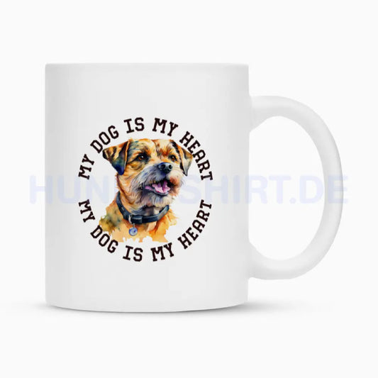 Tasse "Border Terrier HEART" Weiß – hunde-shirt.de