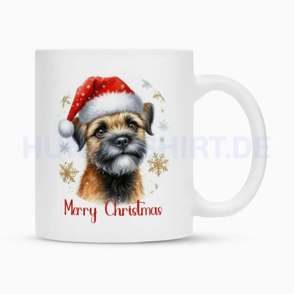 Tasse "Border Terrier - Merry Christmas" Weiß – hunde-shirt.de