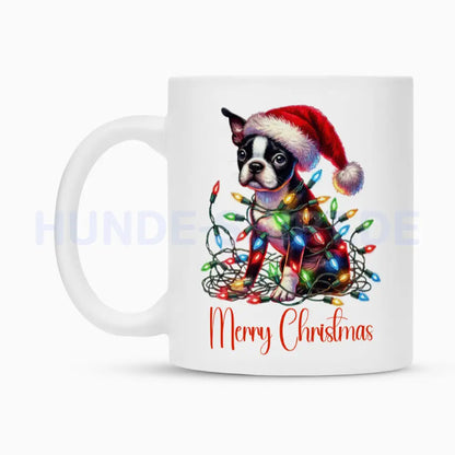 Tasse "Boston Terrier - Funny Christmas" – hunde-shirt.de