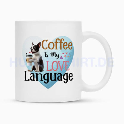 Tasse "Boston Terrier - Love Language" Weiß – hunde-shirt.de