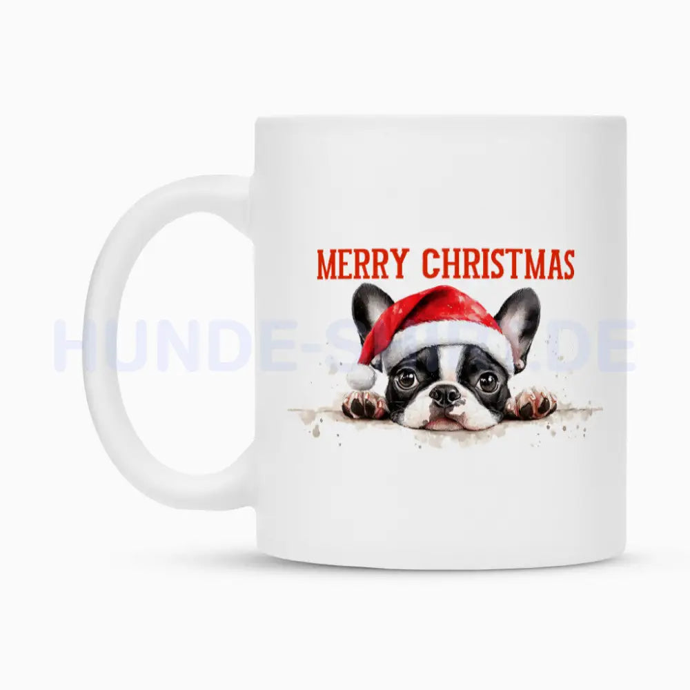 Tasse "Boston Terrier Puppy - Merry Christmas" – hunde-shirt.de