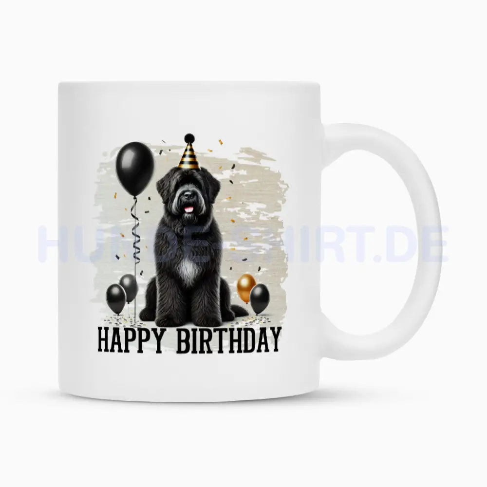 Tasse "Bouvier - Geburtstag" Weiß – hunde-shirt.de