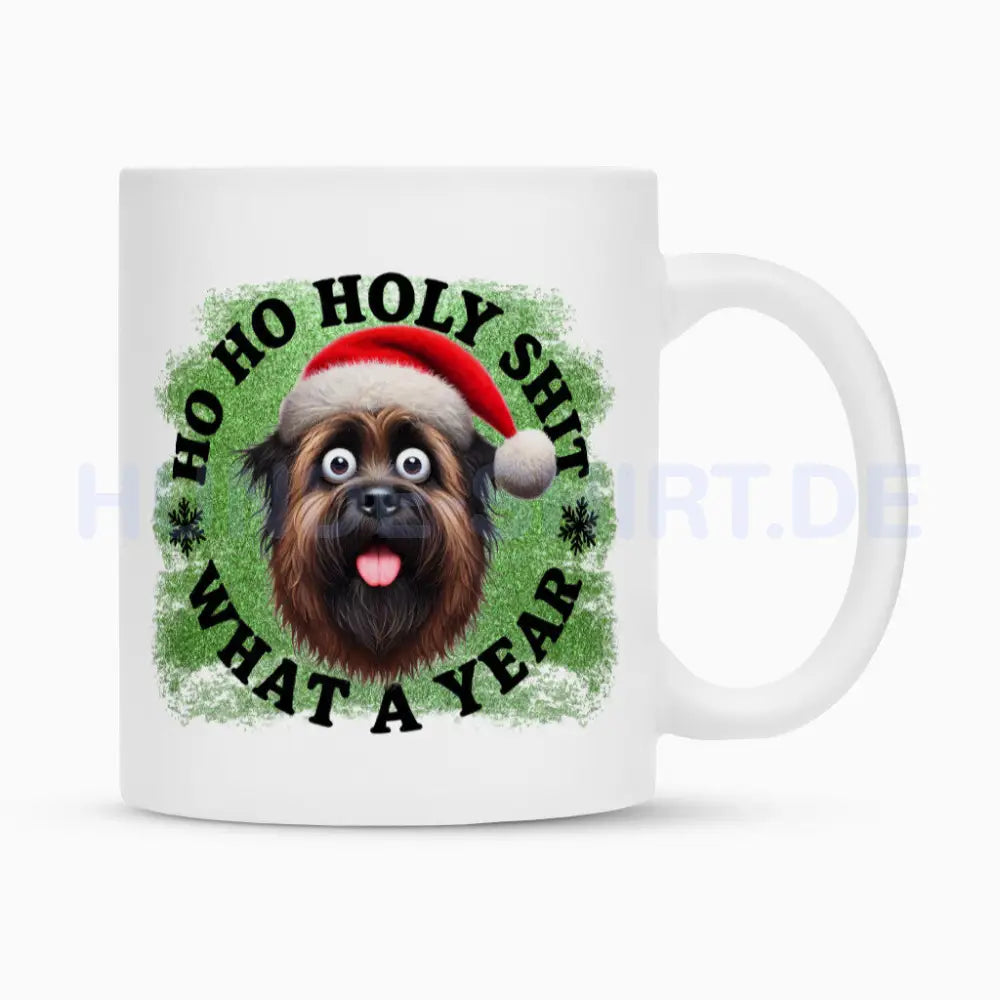 Tasse "Bouvier - HO HO..." Weiß – hunde-shirt.de