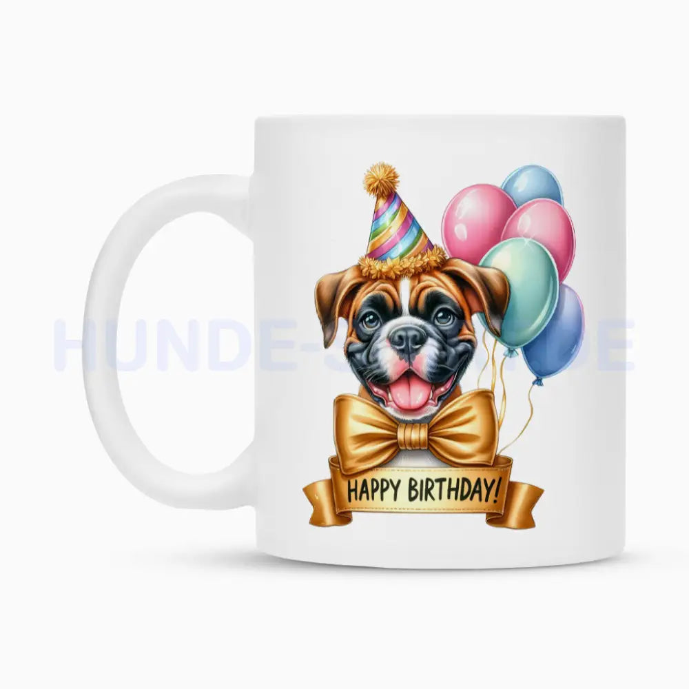 Tasse "Boxer - Happy Birthday bunt" – hunde-shirt.de