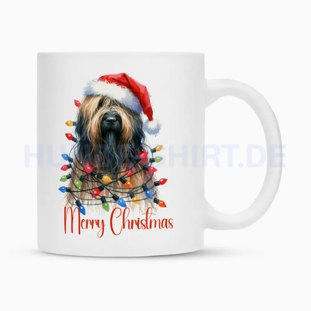 Tasse "Briard - Funny Christmas" Weiß – hunde-shirt.de