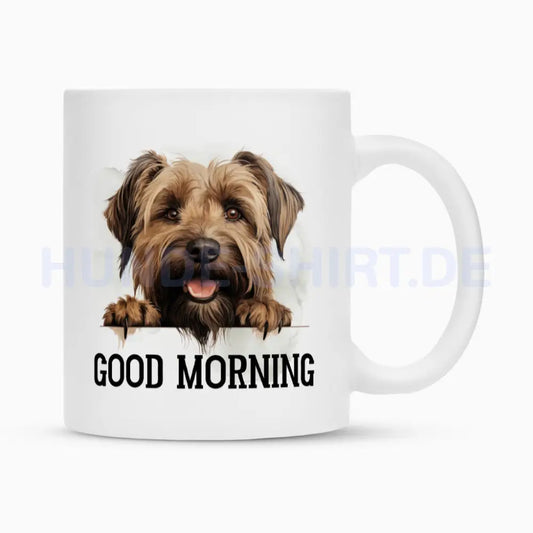 Tasse "Briard - Good Morning" Weiß – hunde-shirt.de