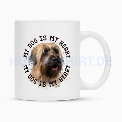 Tasse "Briard HEART 2" Weiß – hunde-shirt.de