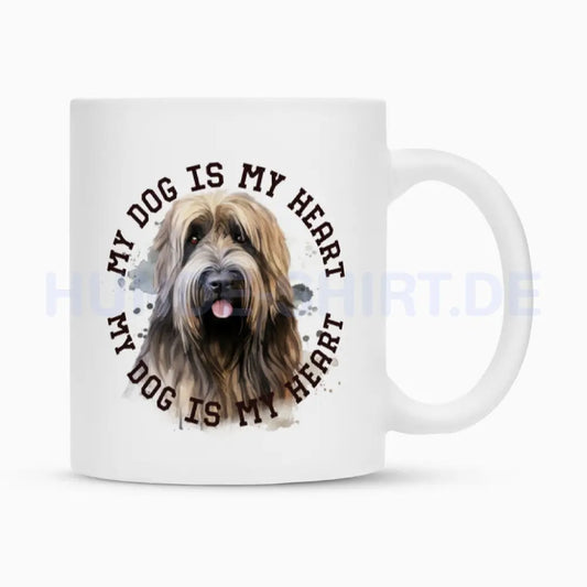 Tasse "Briard HEART" Weiß – hunde-shirt.de