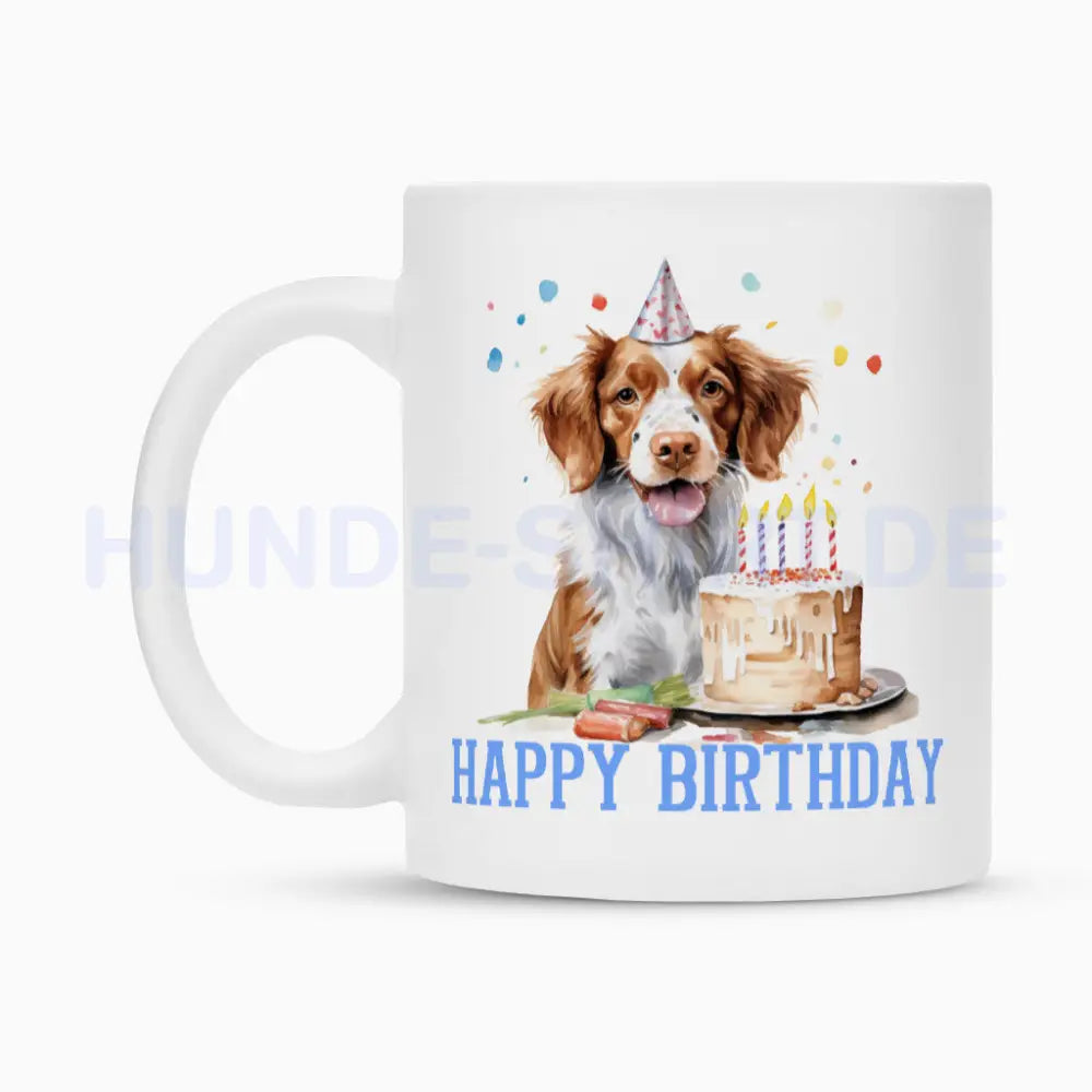 Tasse "Brittany Spaniel - Happy Birthday" – hunde-shirt.de