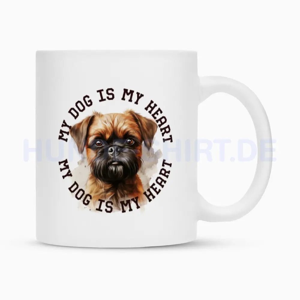 Tasse "Brüsseler Griffon HEART" Weiß – hunde-shirt.de