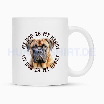 Tasse "Bullmastiff HEART" Weiß – hunde-shirt.de