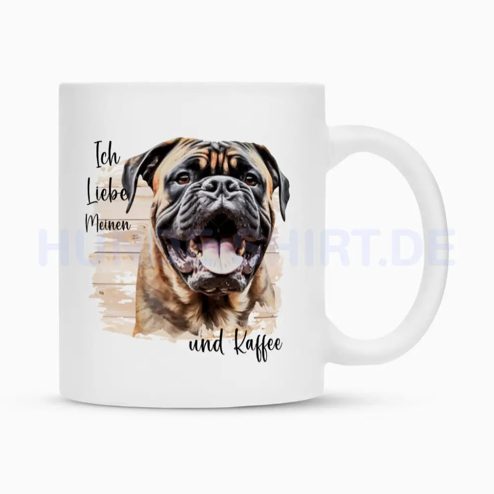 Tasse "Bullmastiff - Ich liebe..." Weiß – hunde-shirt.de