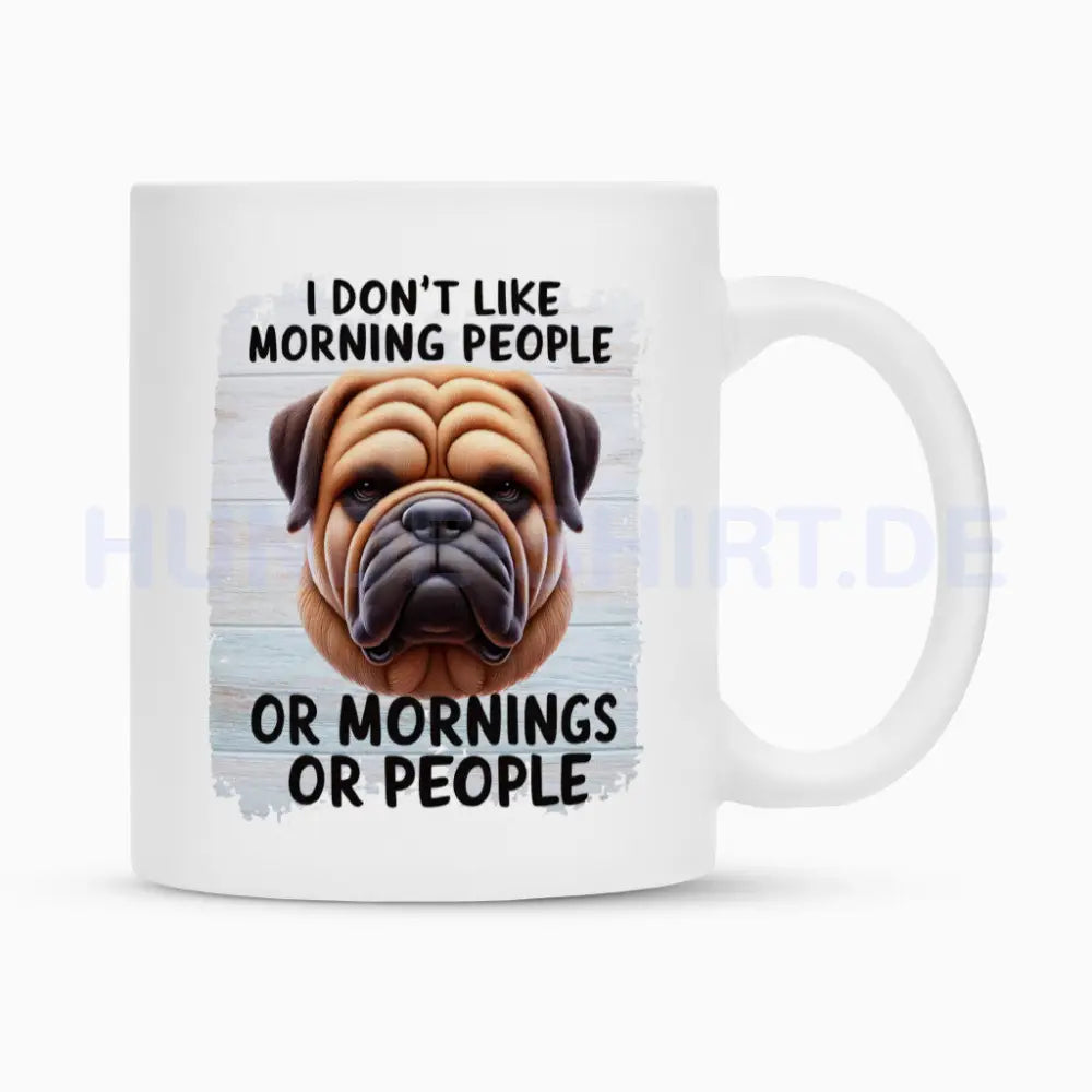 Tasse "Bullmastiff - Morning People" Weiß – hunde-shirt.de