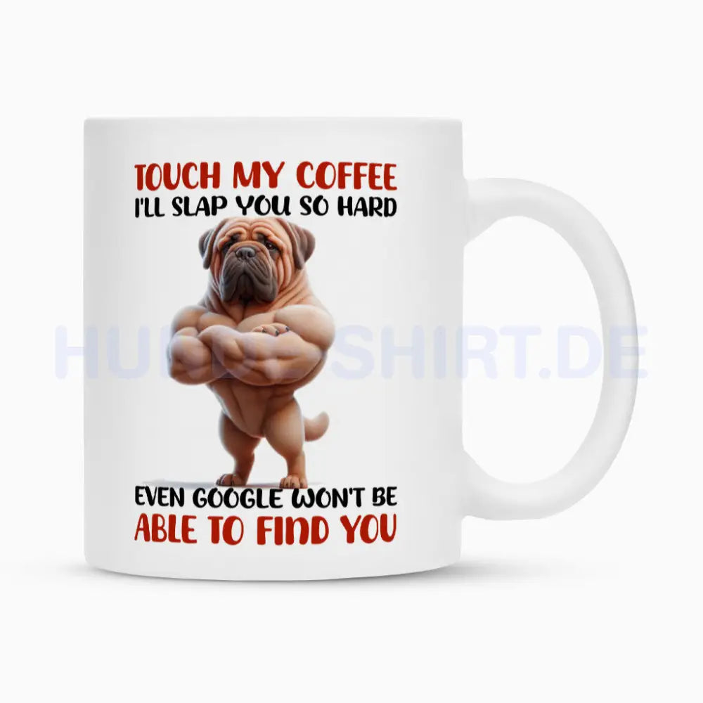 Tasse "Bullmastiff - Touch my coffee" Weiß – hunde-shirt.de