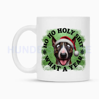 Tasse "Bullterrier ( braun ) - HO HO..." – hunde-shirt.de