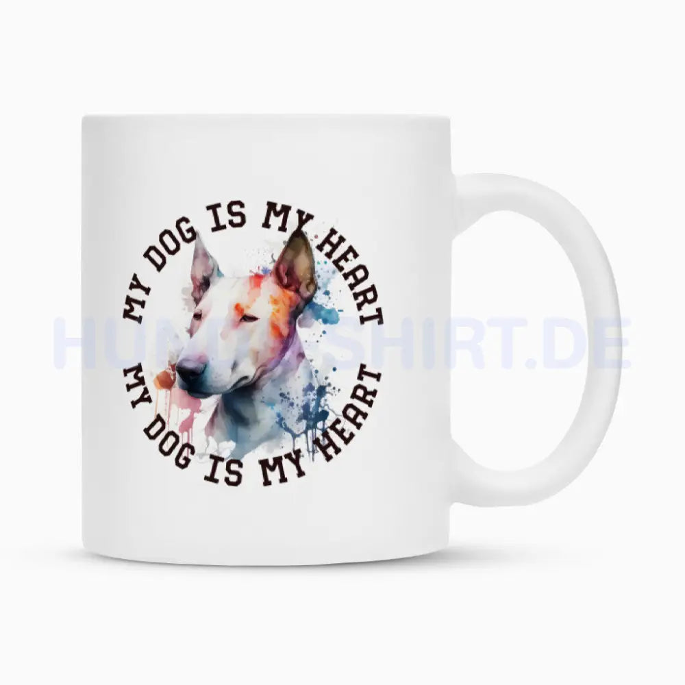 Tasse "Bullterrier HEART" Weiß – hunde-shirt.de