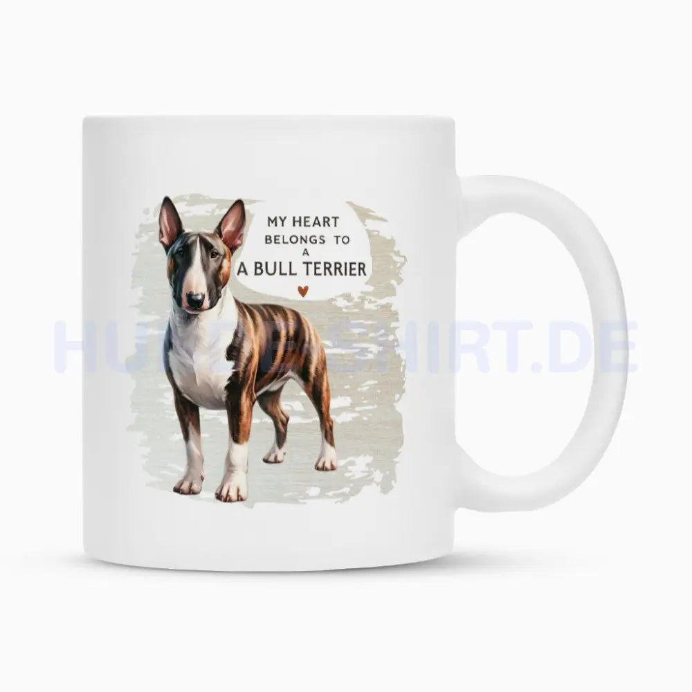 Tasse "Bullterrier - My Heart..." Weiß – hunde-shirt.de