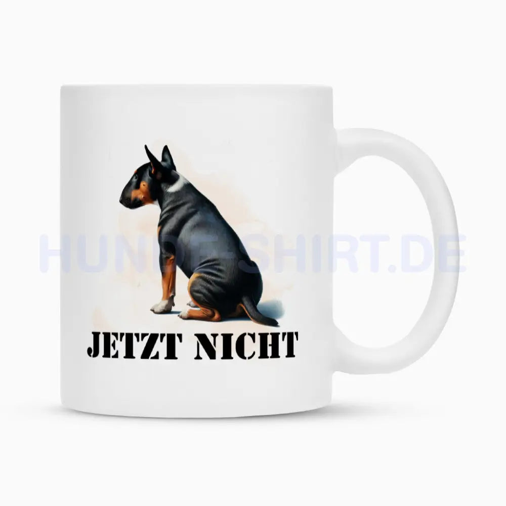 Tasse "Bullterrier ( Tan ) - JETZT NICHT" Weiß – hunde-shirt.de