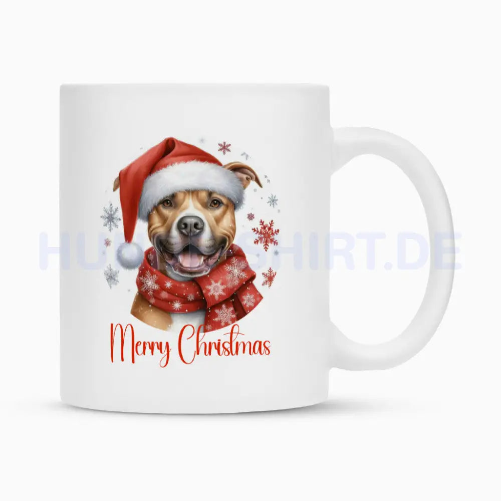 Tasse "Bully XL / XXL - Merry Christmas" Weiß – hunde-shirt.de