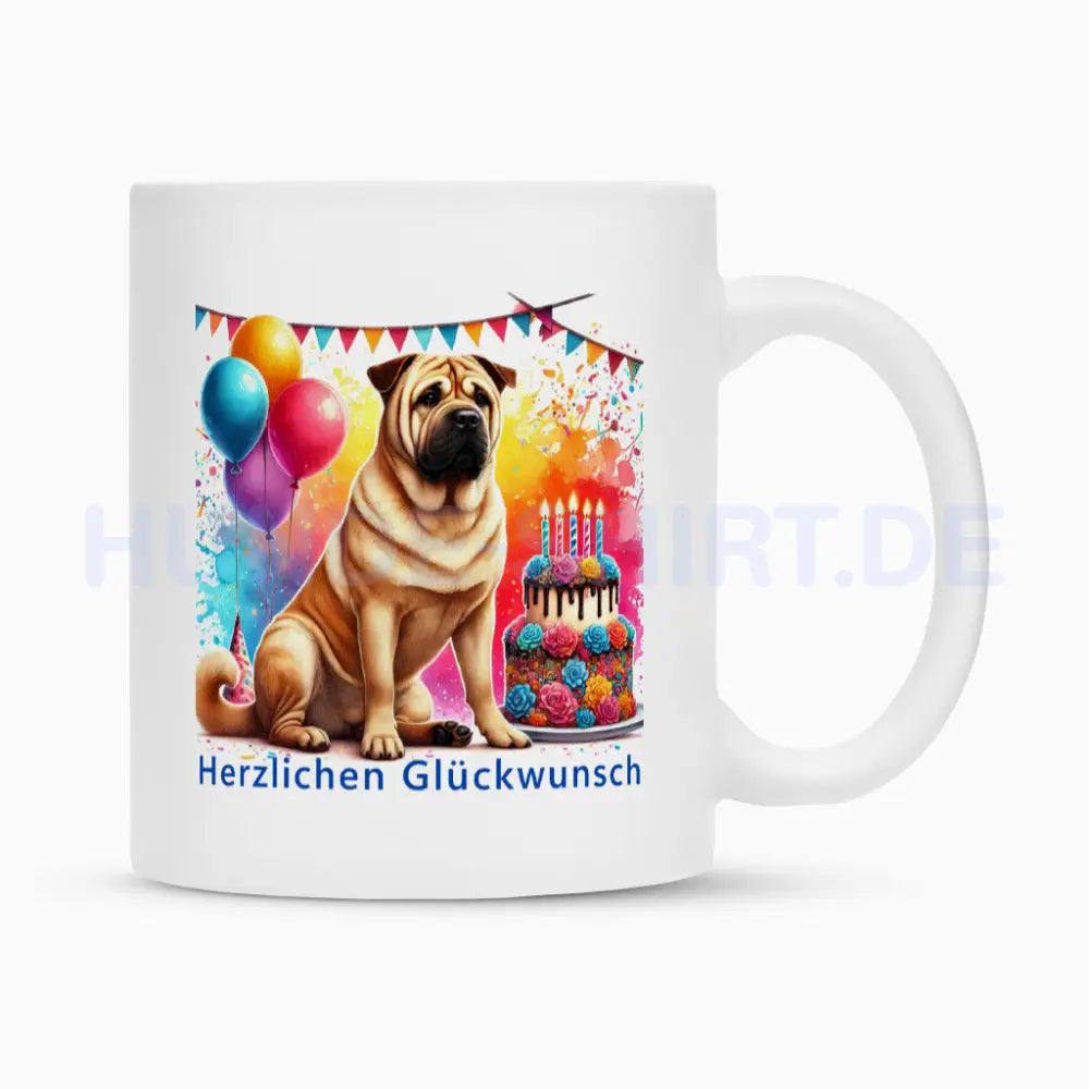 Tasse "Ca de Bou - Geburtstag" Weiß – hunde-shirt.de