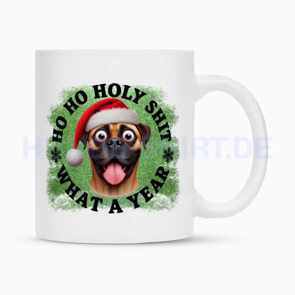 Tasse "Ca de Bou - HO HO..." Weiß – hunde-shirt.de