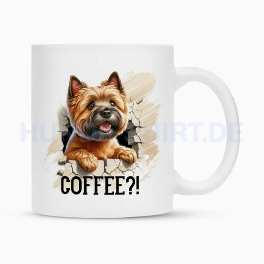 Tasse "Cairn Terrier - Coffee?!" Weiß – hunde-shirt.de