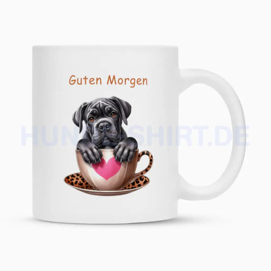 Tasse "Cane Corso - Guten Morgen" Weiß – hunde-shirt.de