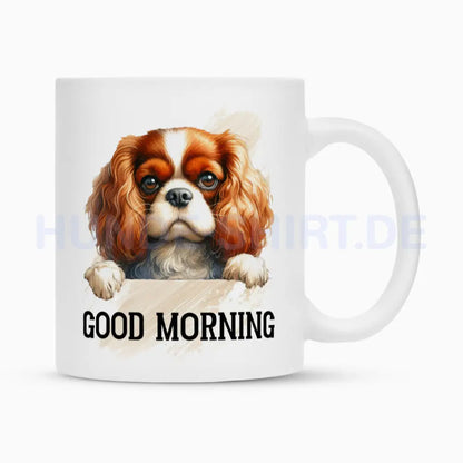 Tasse "Cavalier King Charles - Good Morning" Weiß – hunde-shirt.de