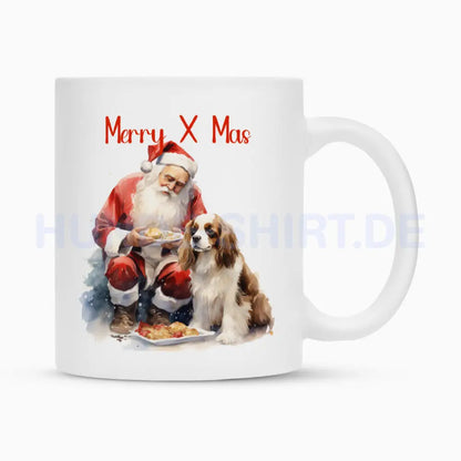 Tasse "Cavalier King Charles - Merry X Mas" Weiß – hunde-shirt.de