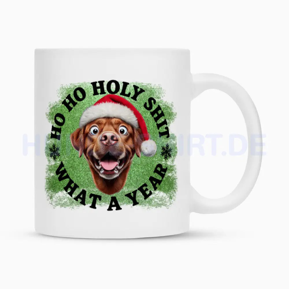 Tasse "Chesapeake Bay Retriever - HO HO..." Weiß – hunde-shirt.de