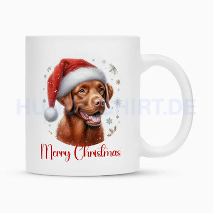 Tasse "Chesapeake Bay Retriever - Merry Christmas" Weiß – hunde-shirt.de