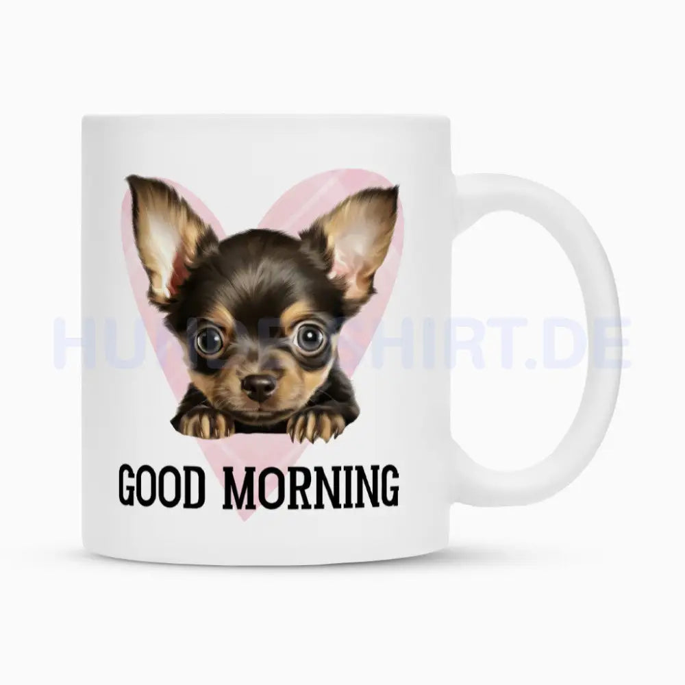 Tasse "Chihuahua - GOOD MORNING" Weiß – hunde-shirt.de