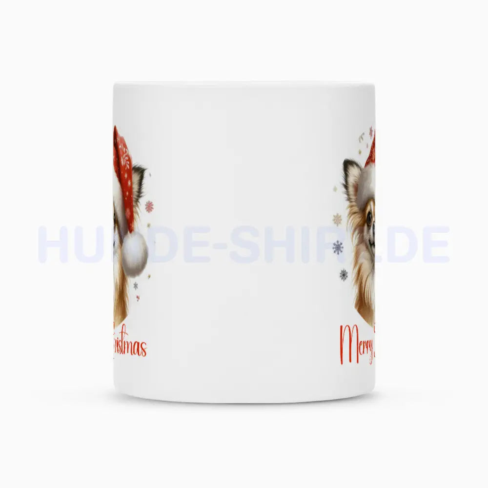 Tasse "Chihuahua ( Langhaar ) - Merry Christmas" – hunde-shirt.de