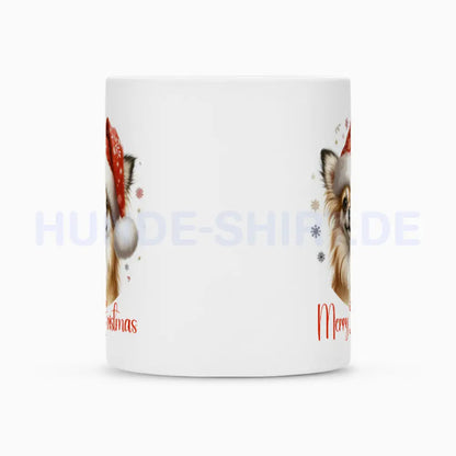 Tasse "Chihuahua ( Langhaar ) - Merry Christmas" – hunde-shirt.de