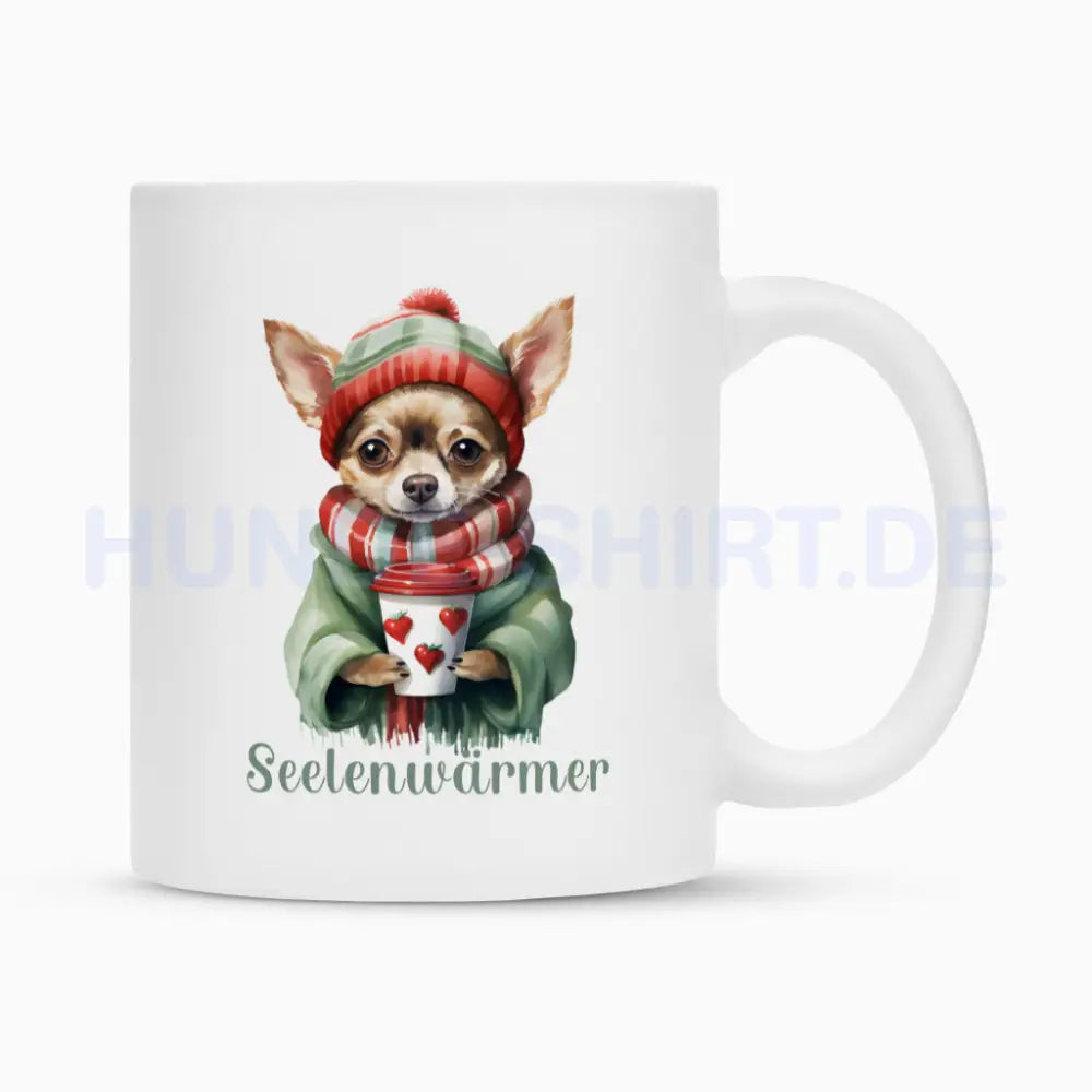 Tasse "Chihuahua Seelenwärmer" Weiß – hunde-shirt.de