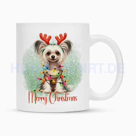 Tasse "Chinese Crested Dog - Funny Christmas" Weiß – hunde-shirt.de