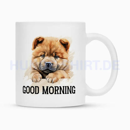 Tasse "Chow-Chow - Good Morning" Weiß – hunde-shirt.de