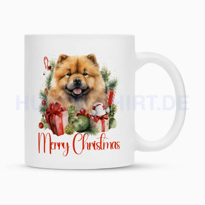 Tasse "Chow-Chow - Merry Christmas" Weiß – hunde-shirt.de