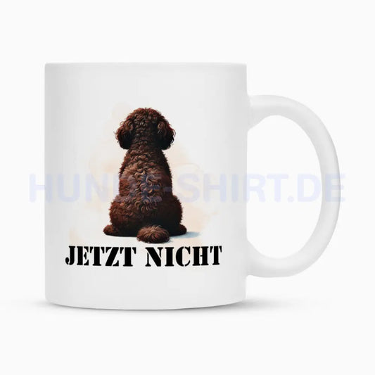 Tasse "Cockapoo ( braun ) - JETZT NICHT" Weiß – hunde-shirt.de