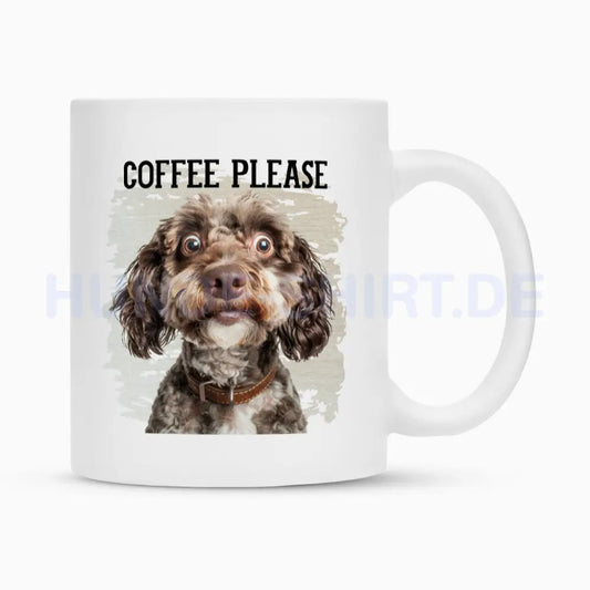 Tasse "Cockapoo - Coffee please" Weiß – hunde-shirt.de