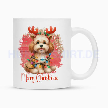 Tasse "Cockapoo - Funny Christmas" Weiß – hunde-shirt.de