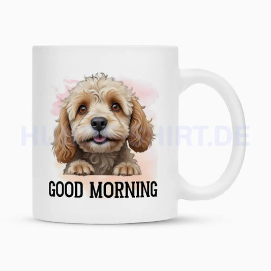 Tasse "Cockapoo - Good Morning" Weiß – hunde-shirt.de